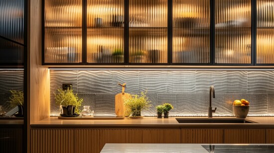 Custom textured glass in Bozeman Montana